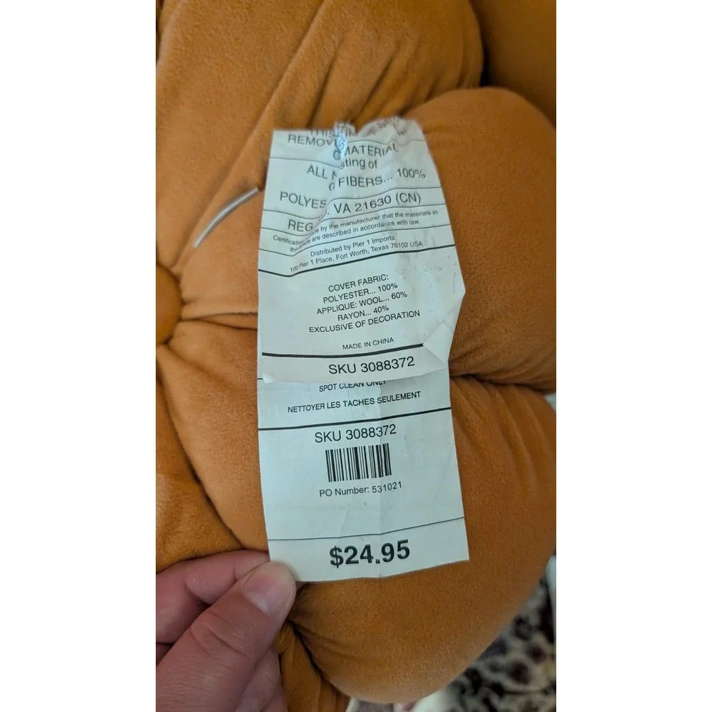 Pier 1 One Plush Pumpkin Pillows Set 2 15